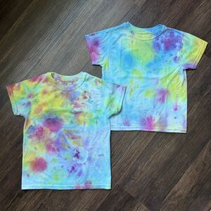 Lot of 2 Small Tie-Dye Youth Hanes T Shirt Youth Size S Unisex Boys Girls Kids